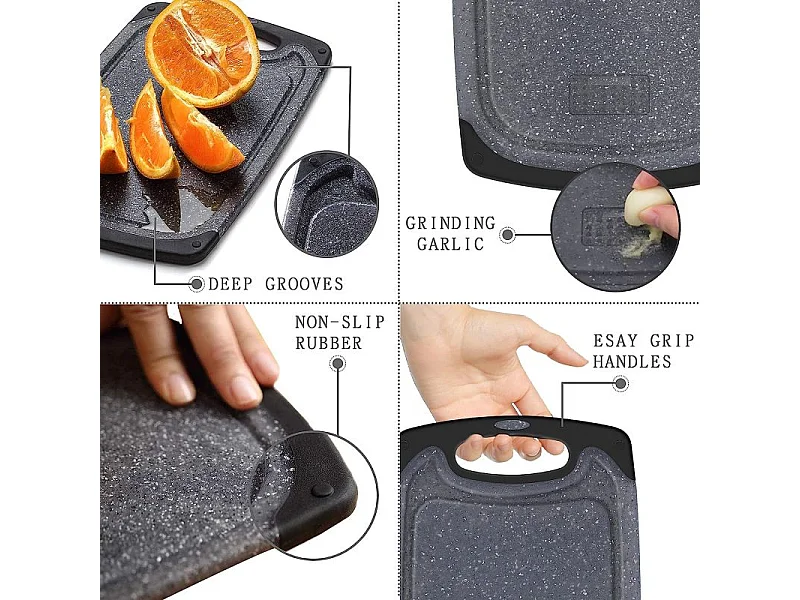 Set 3 planches à découper 25/31/40 cm Noir Royalty Line RL-CB3PC-B