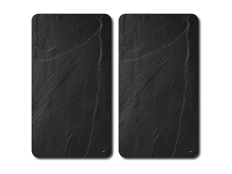 Planche à découper en verre - Couvre plaques - Lot de 2 - Effet granite