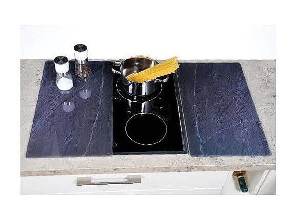 Planche à découper en verre - Couvre plaques - Lot de 2 - Effet granite