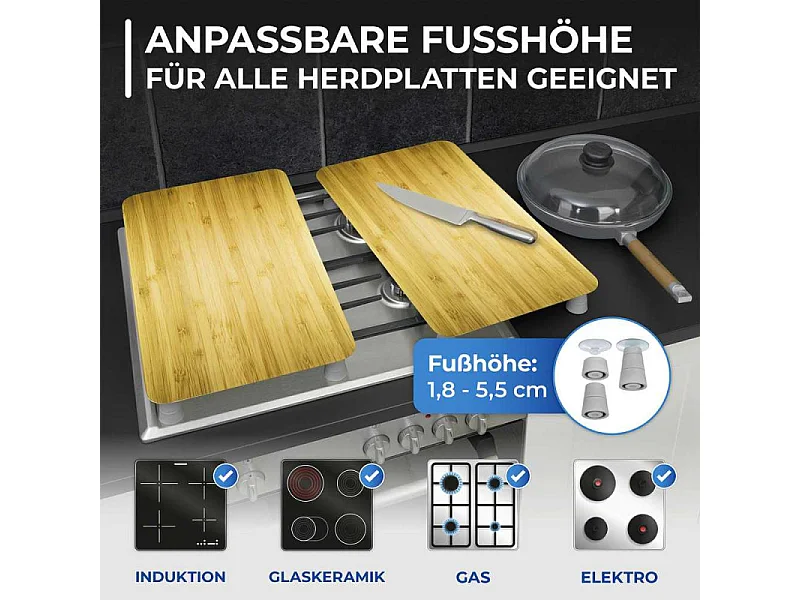 Lot de 2 plaques de protection en verre Universelle effet bois - Marron - l 30 x L 50 cm