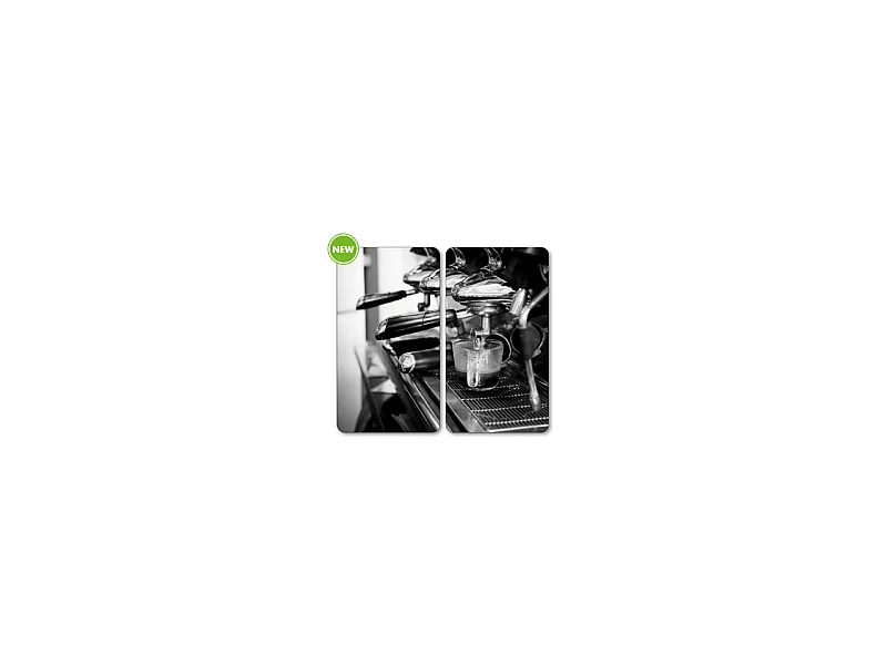 Lot de 2 plaques de protection en verre "Espresso" - Noir/Blanc - L 50 x l 28,5 cm