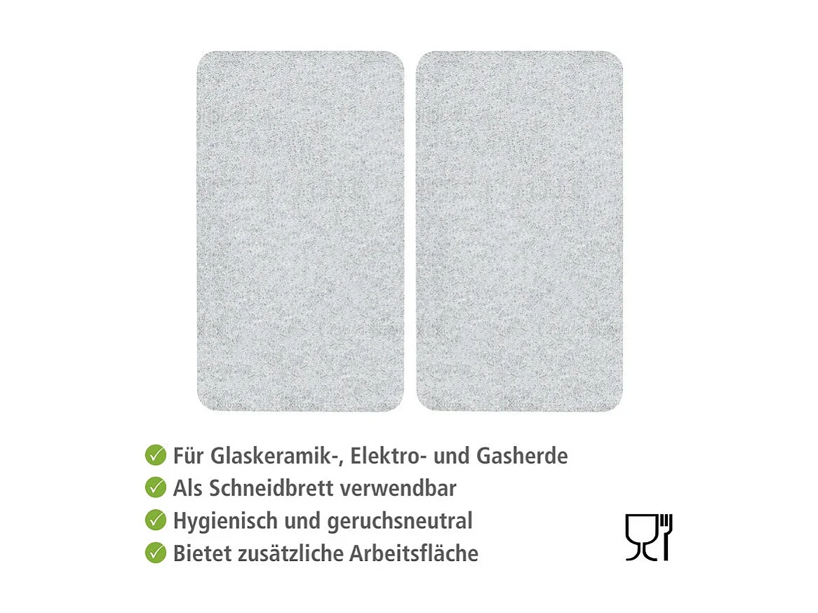 Set de 2 Protège-plaques de cuisson en verre - Transparent - L 30 x l 52 cm