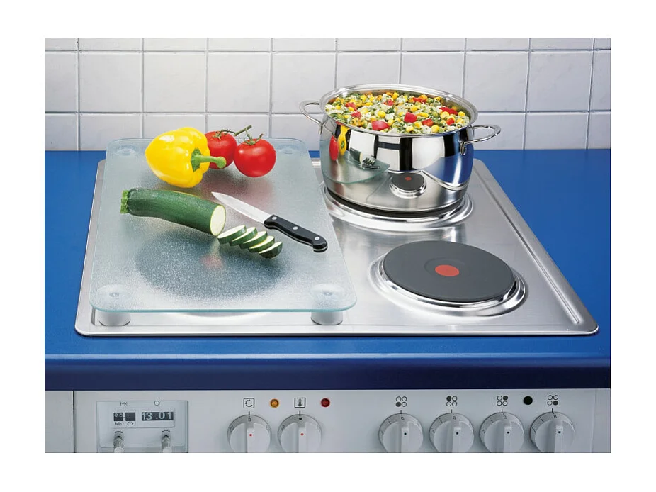 Set de 2 Protège-plaques de cuisson en verre - Transparent - L 30 x l 52 cm