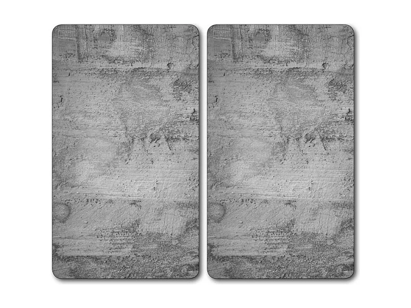 Lot de 2 plaques de protection en verre "Béton" - Gris - L 50 x l 28,5 cm