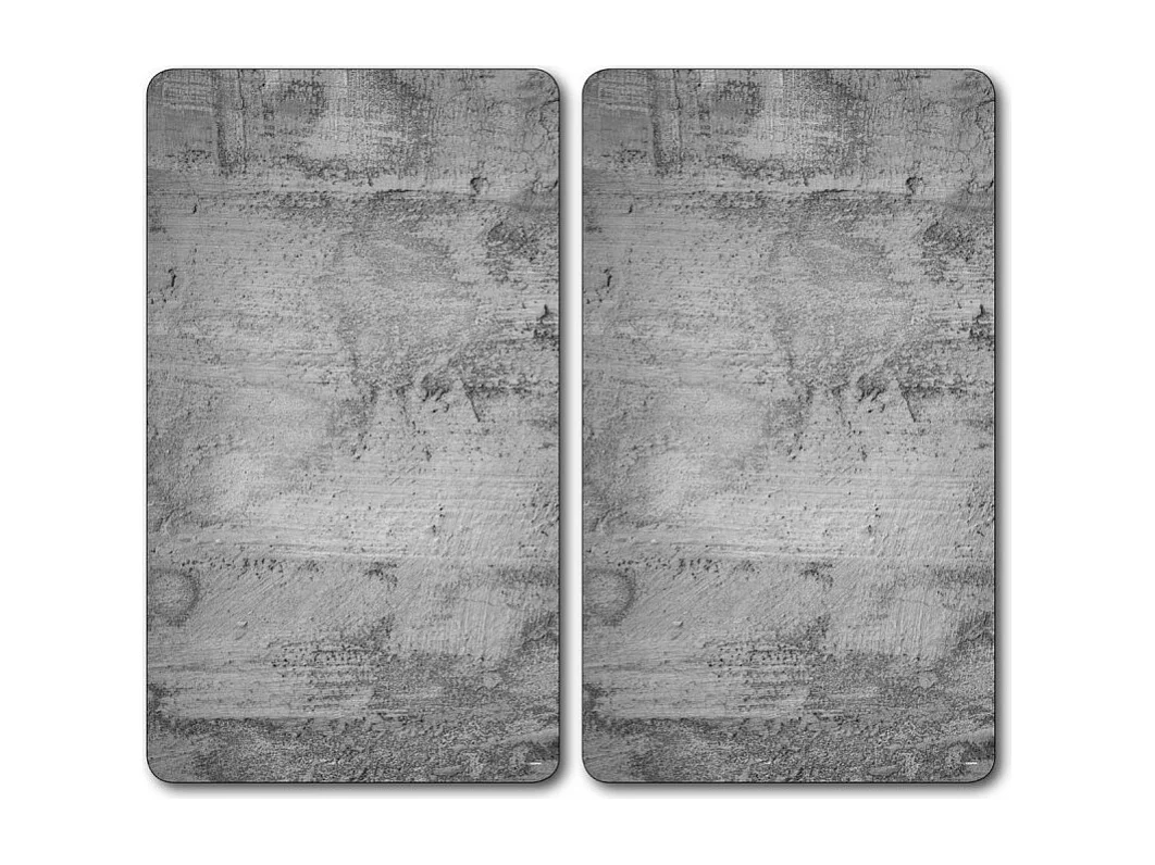 Lot de 2 plaques de protection en verre "Béton" - Gris - L 50 x l 28,5 cm