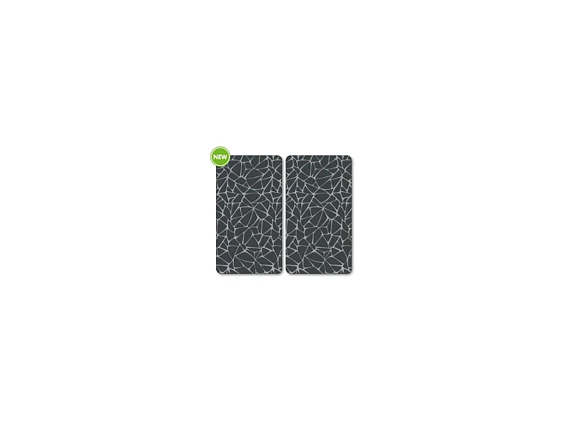 Lot de 2 plaques de protection en verre "Mosaïque" - Gris - L 50 x l 28,5 cm