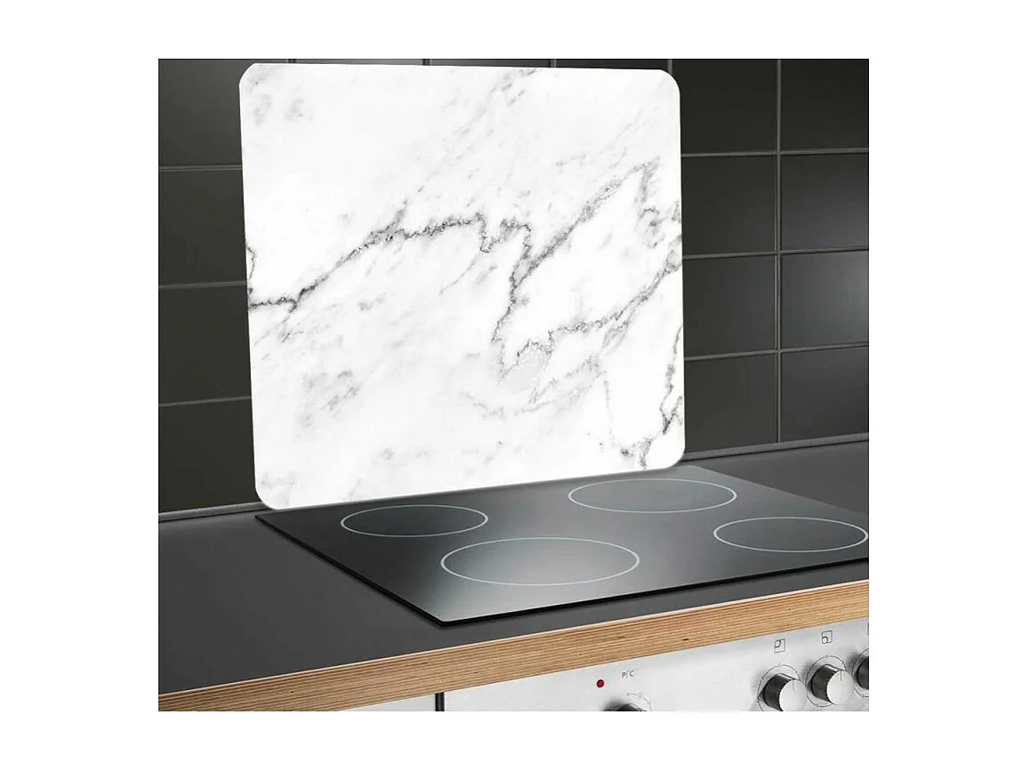 Plaque multi-usage à imprimé marbre - Blanc/Gris - l 50 x L 56 cm