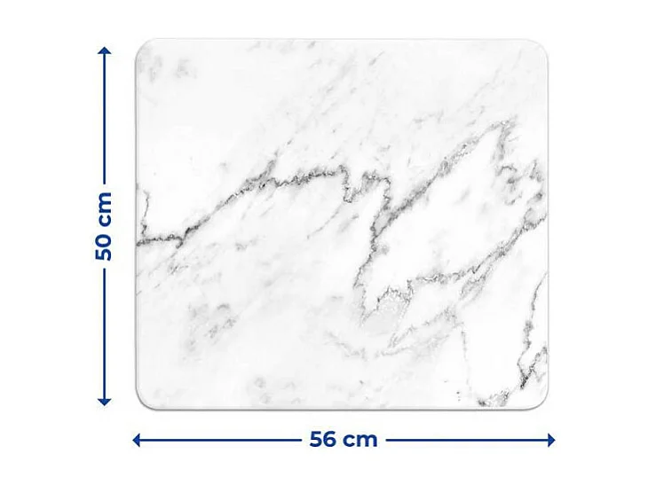 Plaque multi-usage à imprimé marbre - Blanc/Gris - l 50 x L 56 cm