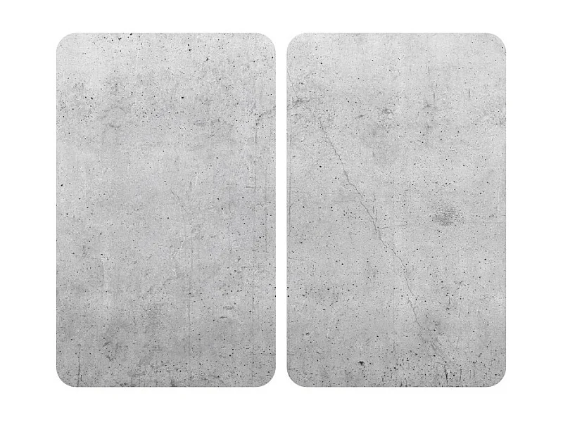 Plaque de protection en verre pour cuisinière effet béton - Gris - Taille universelle