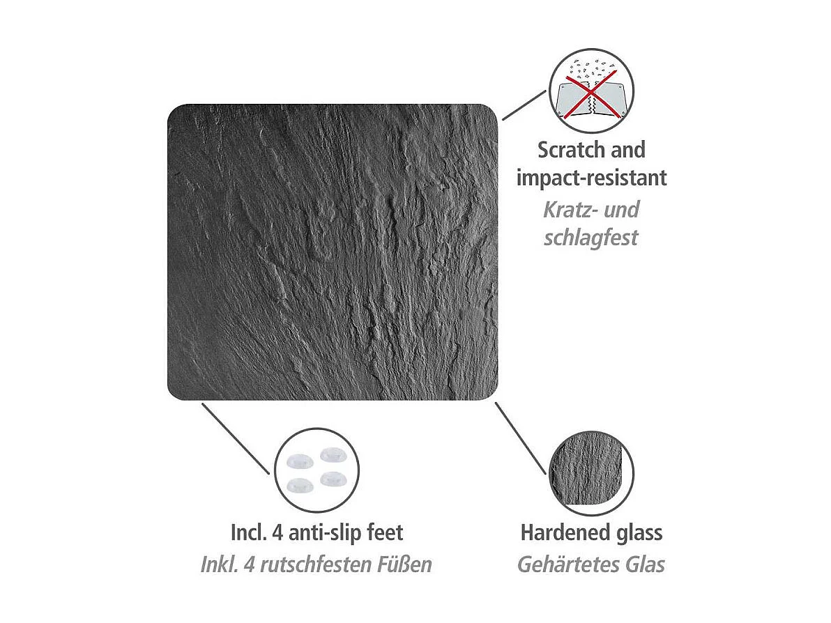 Plaque multi-usage effet ardoise - Gris - l 50 x L 56 cm