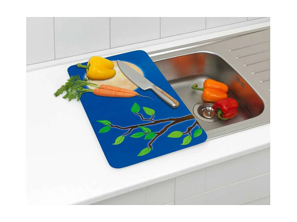 Lot de 2 plaques de protection en verre Universelle "Hiboux" - Multicolore - l 30 x L 52 cm