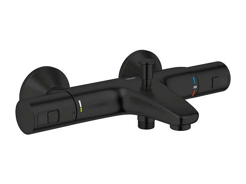 Mitigeur thermostatique bain/douche 1/2 - GROHE Precision Start - 345982430 - Noir mat - Montage mural apparent - Economie d'eau