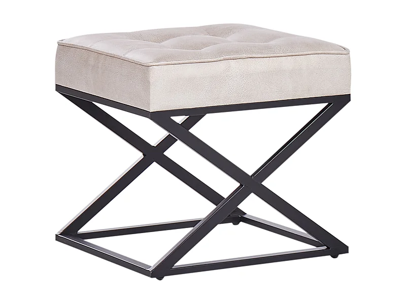 Repose-pied MURDO Cuir PU Beige