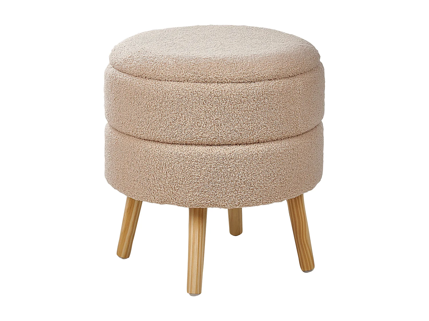 Hocker met opbergruimte OKATON Bouclé Beige