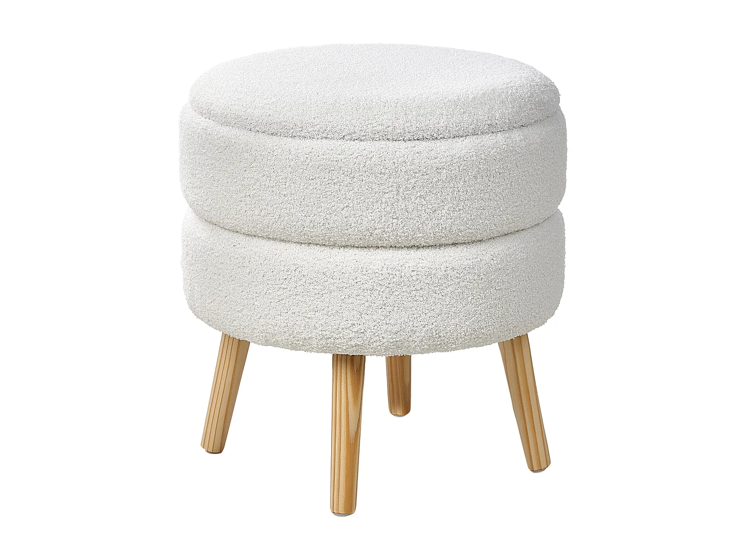 Tabouret de rangement OKATON Bouclé Blanc