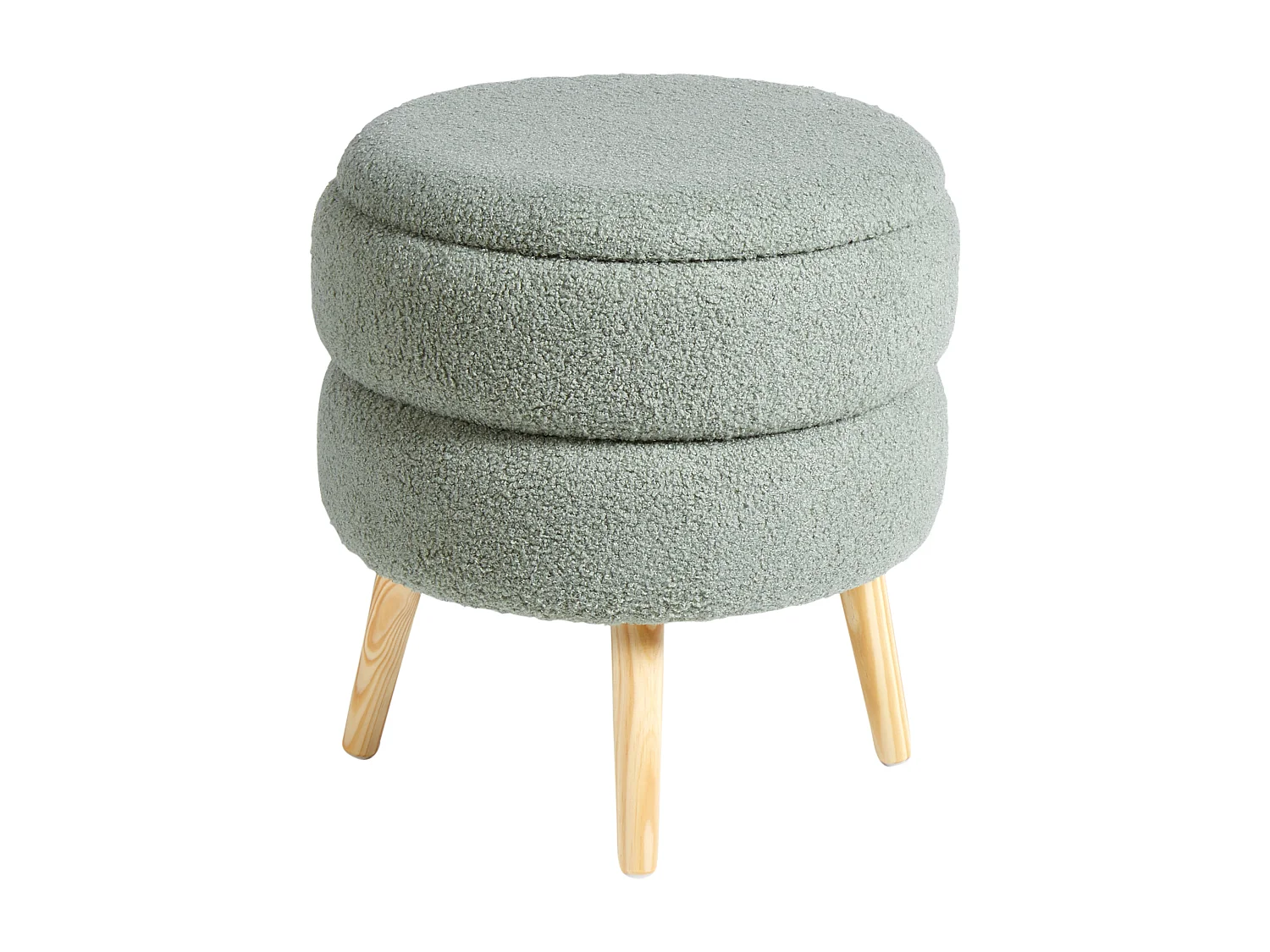 Tabouret de rangement OKATON Bouclé Vert
