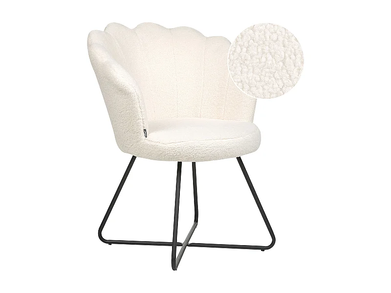 Fauteuil LOVELOCK Bouclé Wit