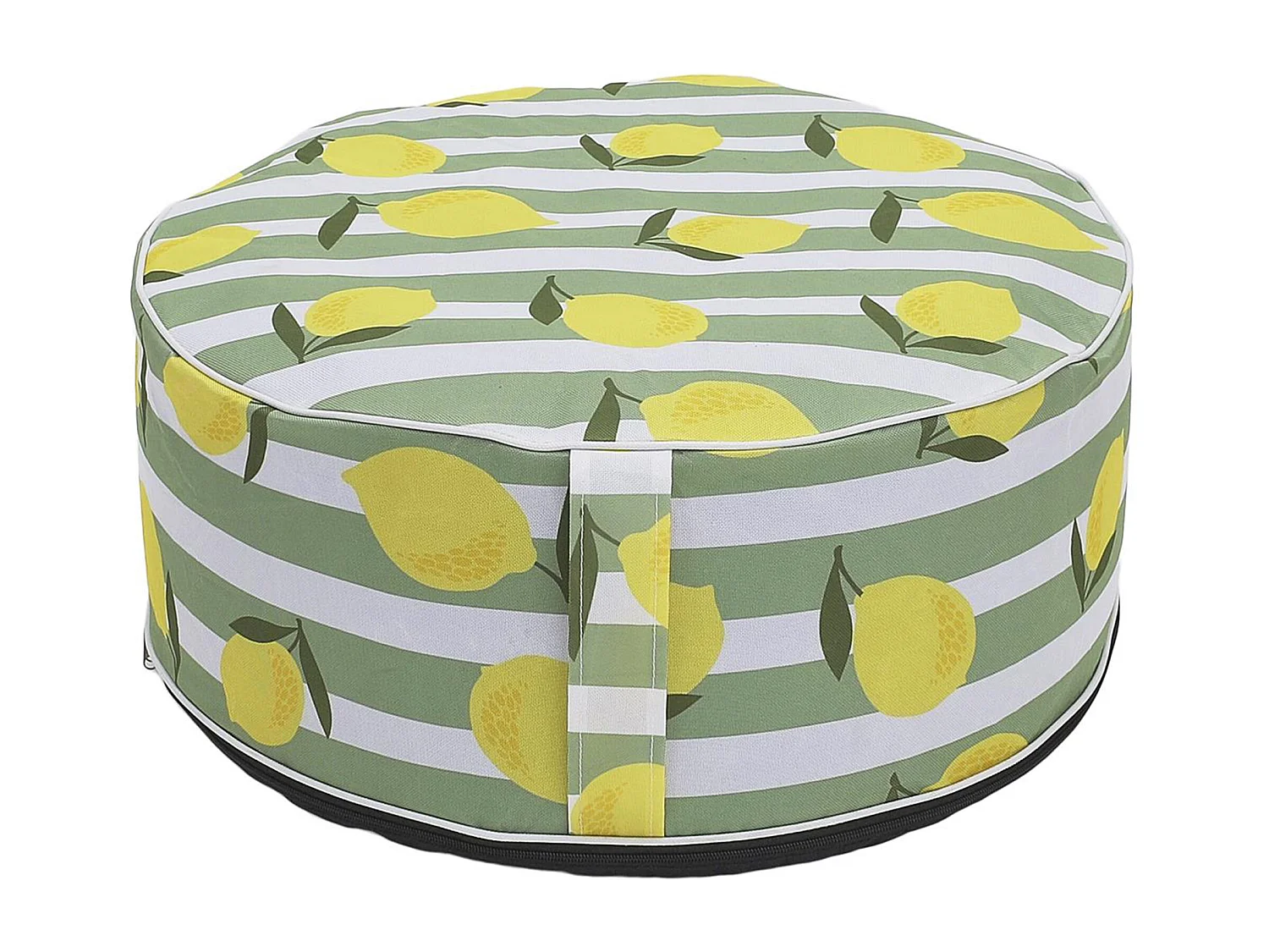 Pouf en polyester 23x56 cm rond collection LIMONE motifs citron vert