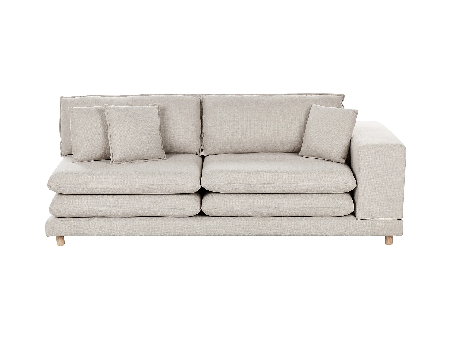 Canapé 2 places HEDEN Tissu Beige avec coussin