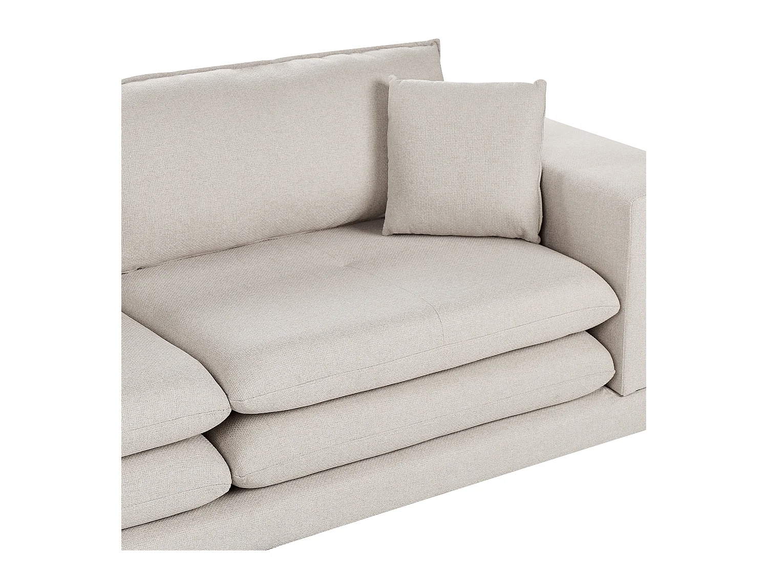 Canapé 2 places HEDEN Tissu Beige avec coussin