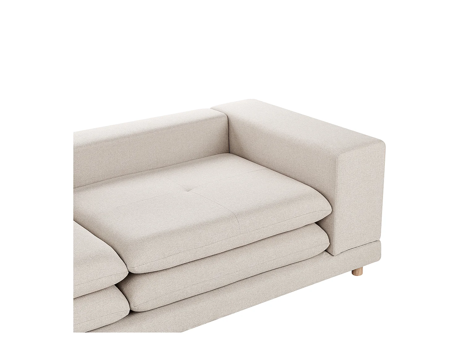 Canapé 2 places HEDEN Tissu Beige avec coussin
