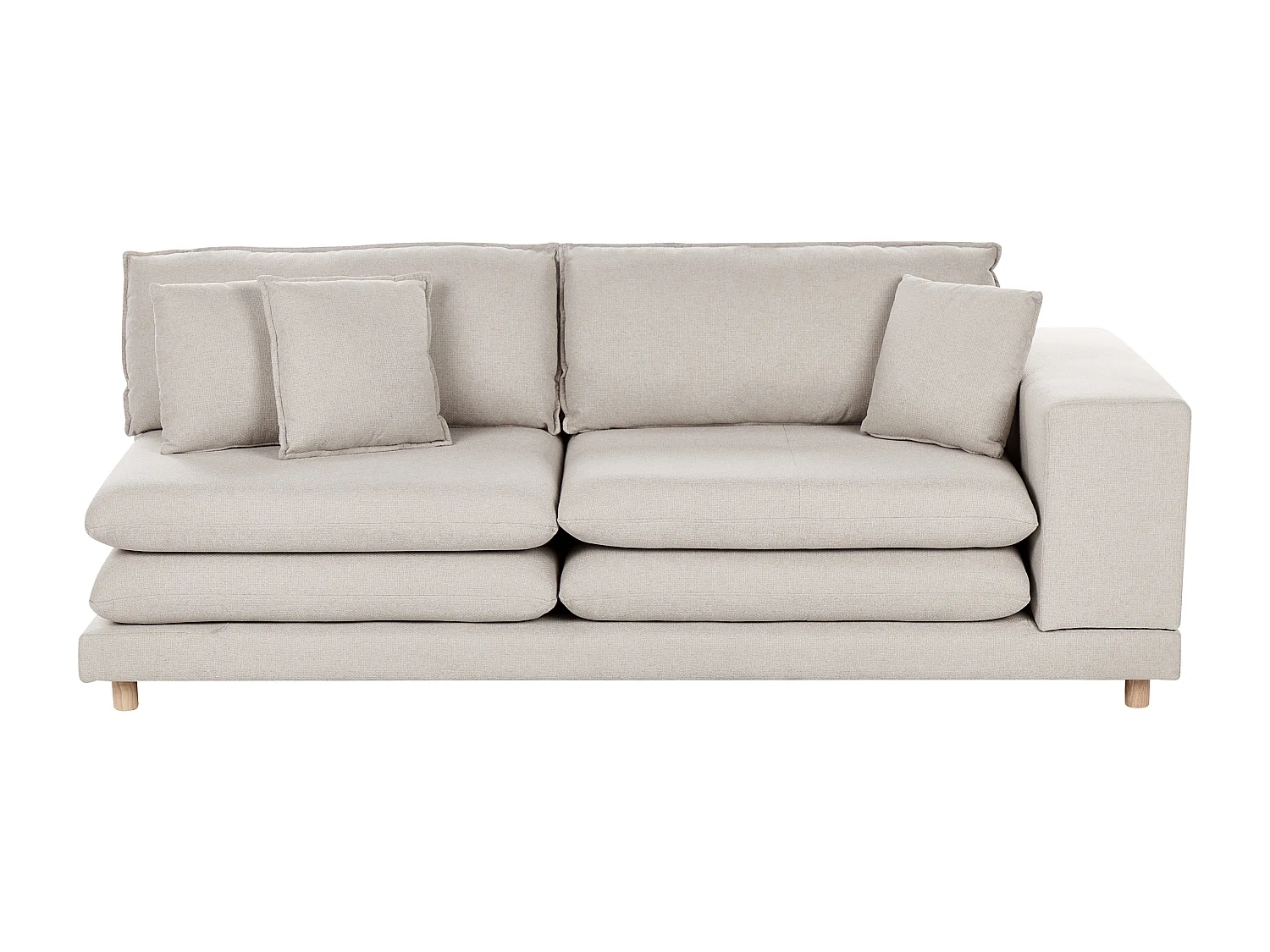 Canapé 2 places HEDEN Tissu Beige avec coussin