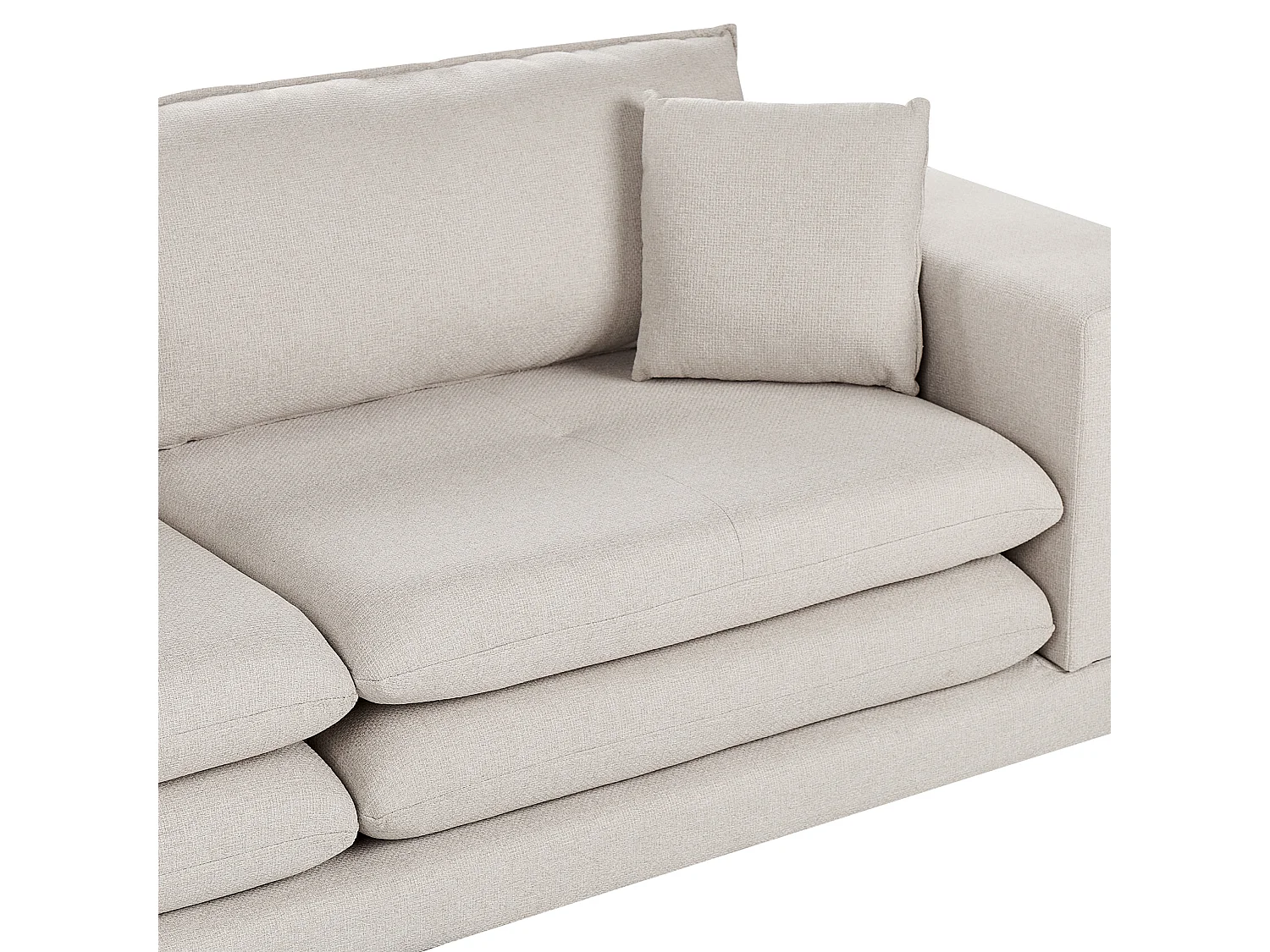 Canapé 2 places HEDEN Tissu Beige avec coussin
