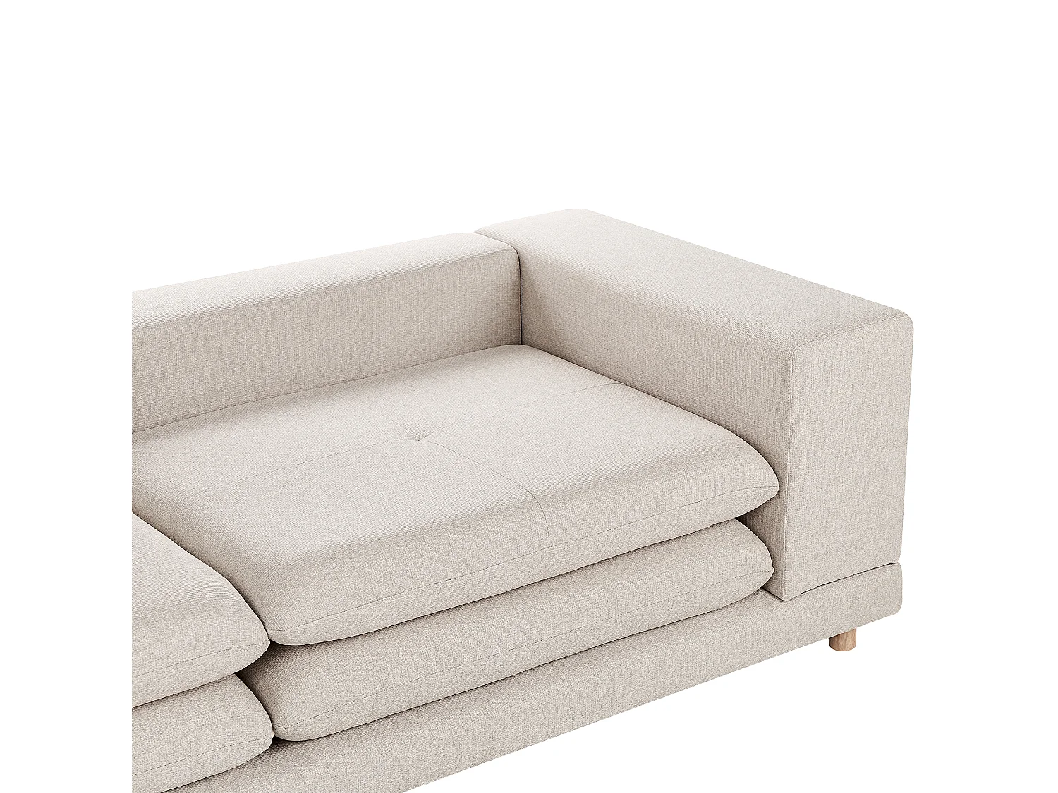 Canapé 2 places HEDEN Tissu Beige avec coussin