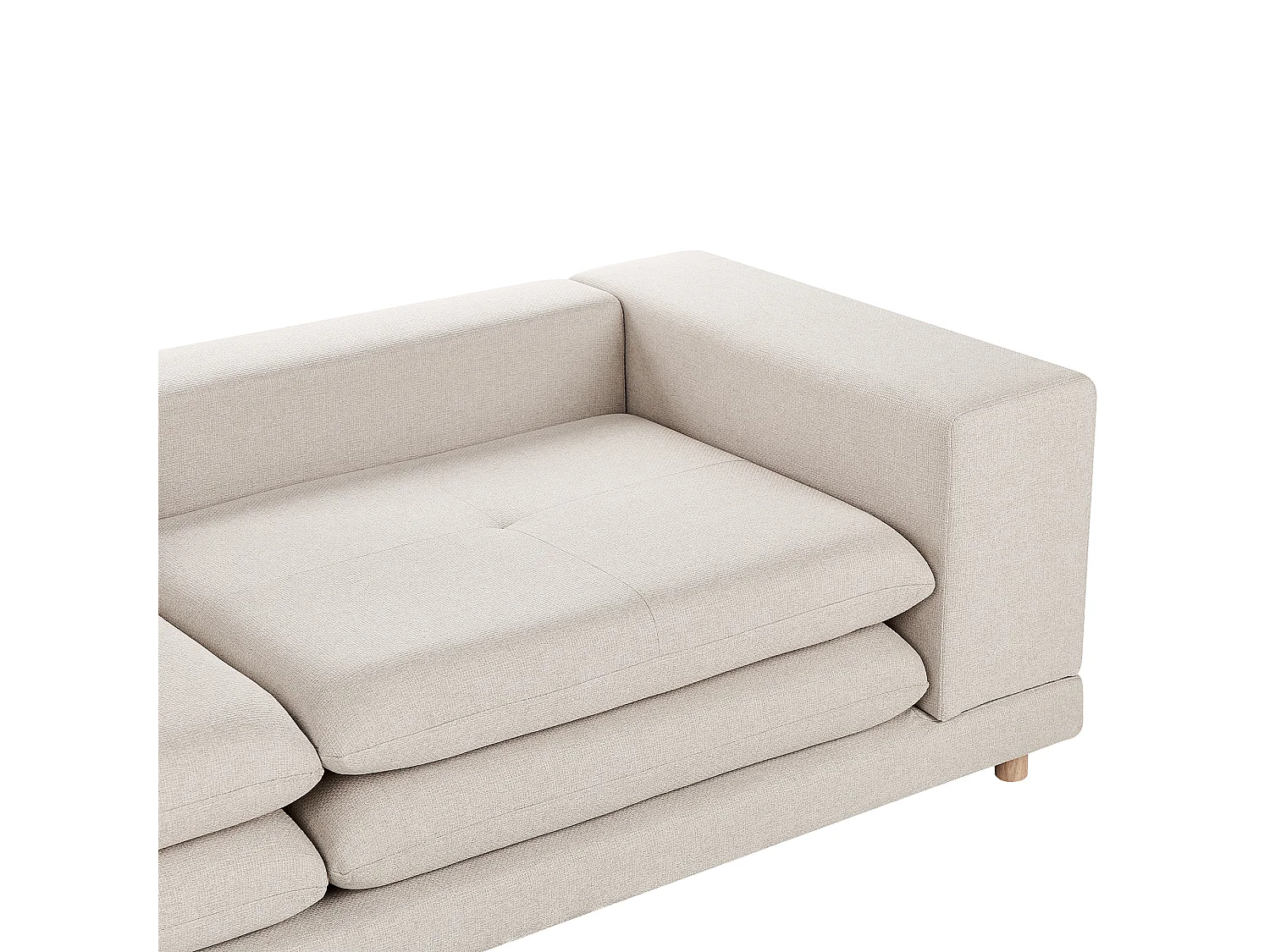 Sofá HEDEN Tecido Creme com almofada 2 lugares