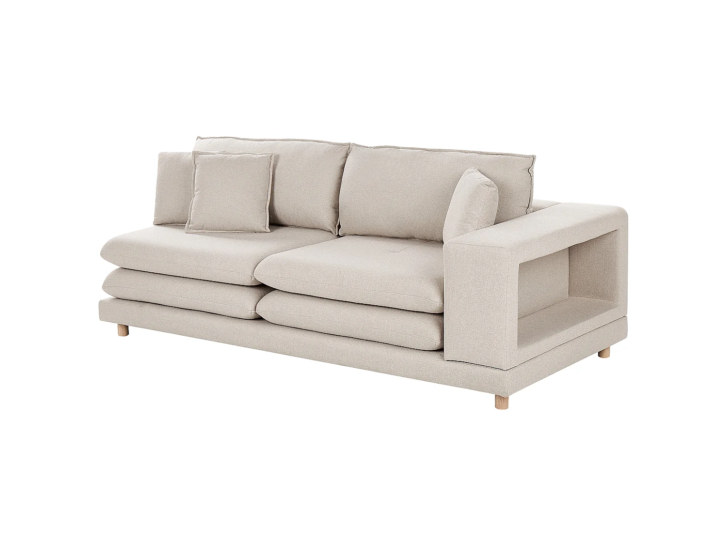 Sofa HEDEN Stoff Beige mit Kissen 2-Sitzer