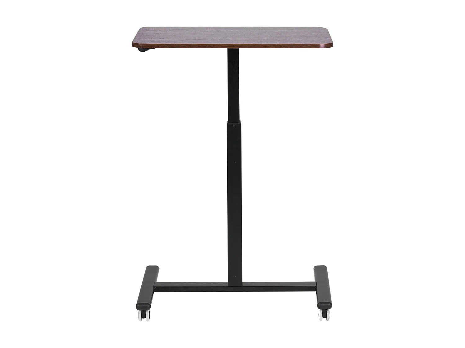 Bureau réglable manuellement en hauteur pour ordinateur portable ACADEMIA Marron foncé 65 cm 48 cm avec roues