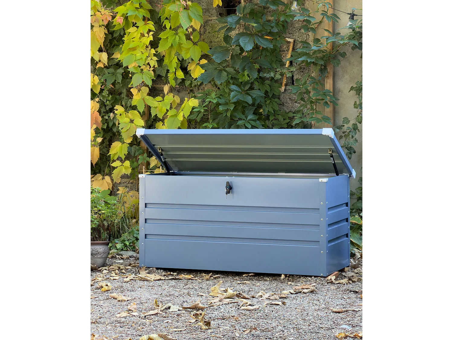 Coffre de rangement CEBROSA Métal 132 cm 62 cm Bleu