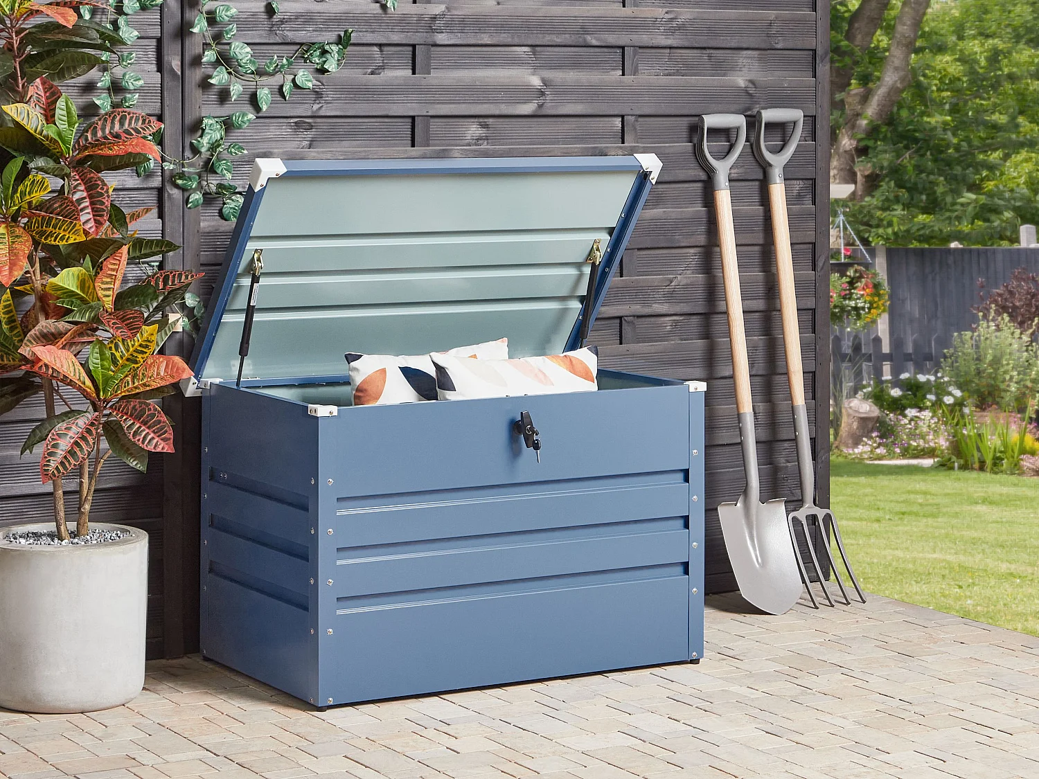 Aufbewahrungsbox CEBROSA Metall 100 cm 62 cm Blau