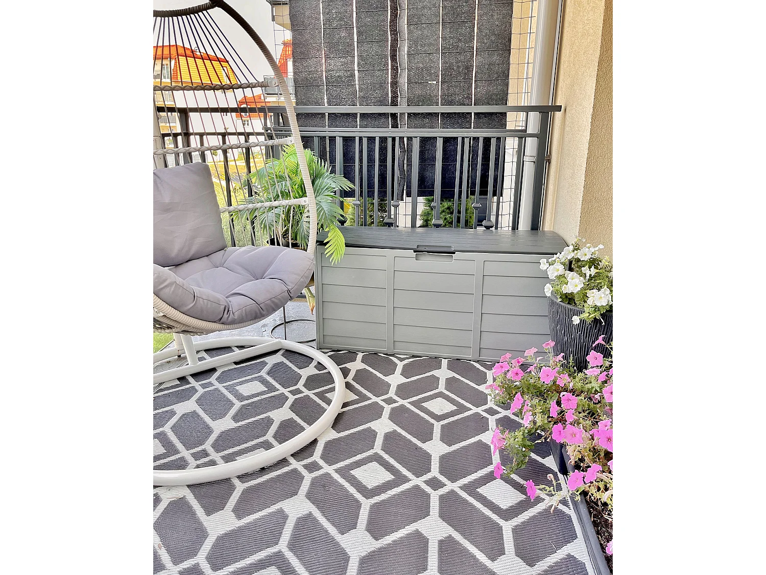 Storage Box LOCARNO 112 cm 50 cm Grey