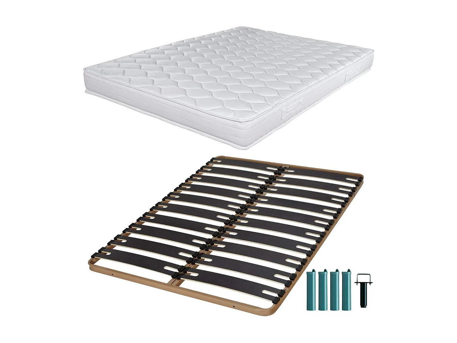 Matelas mousse + Sommier C310 140x190 Montana - Hauteur 18 cm - Soutien équilibré