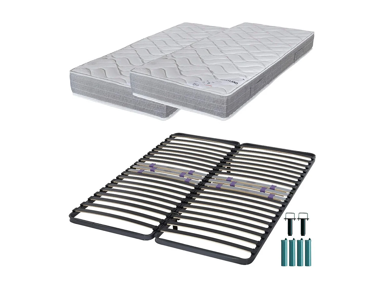 Matelas mousse + Sommier métal C223 160x200 Maryland - Hauteur 20 cm - Soutien ferme