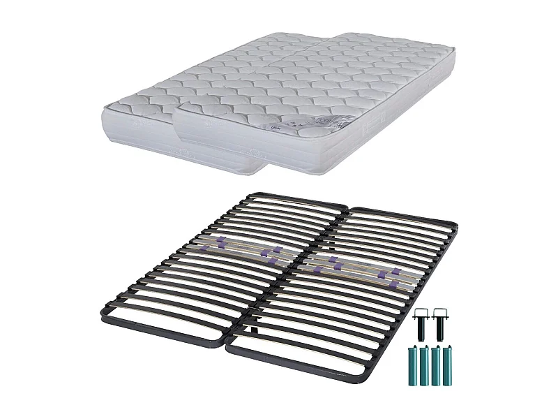 Matelas mousse + Sommier C223 160x200 Montana - Hauteur 18 cm - Soutien équilibré