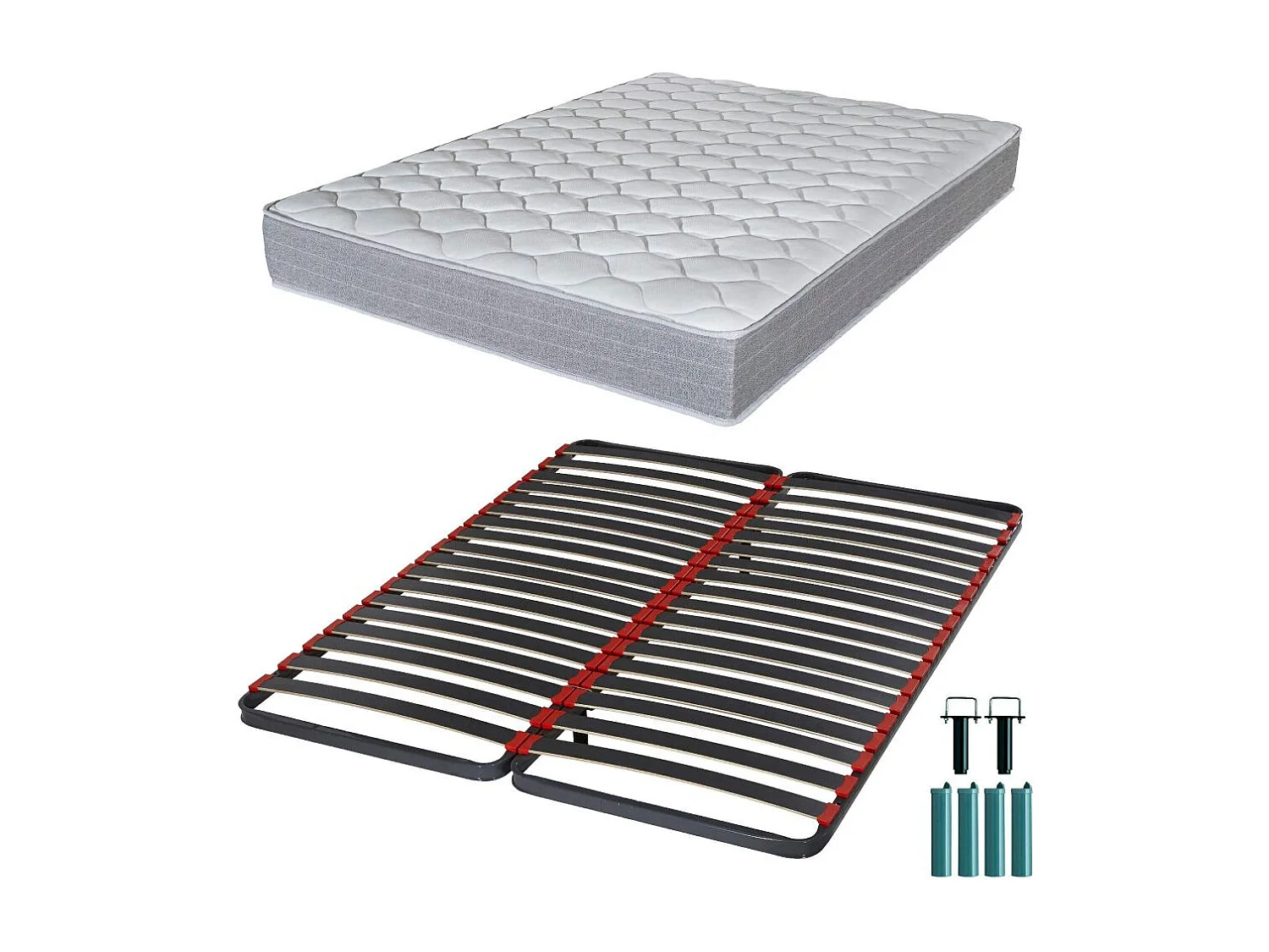 Matelas mousse + Sommier métal C39 160x200 Madere - Hauteur 24 cm - Soutien ferme
