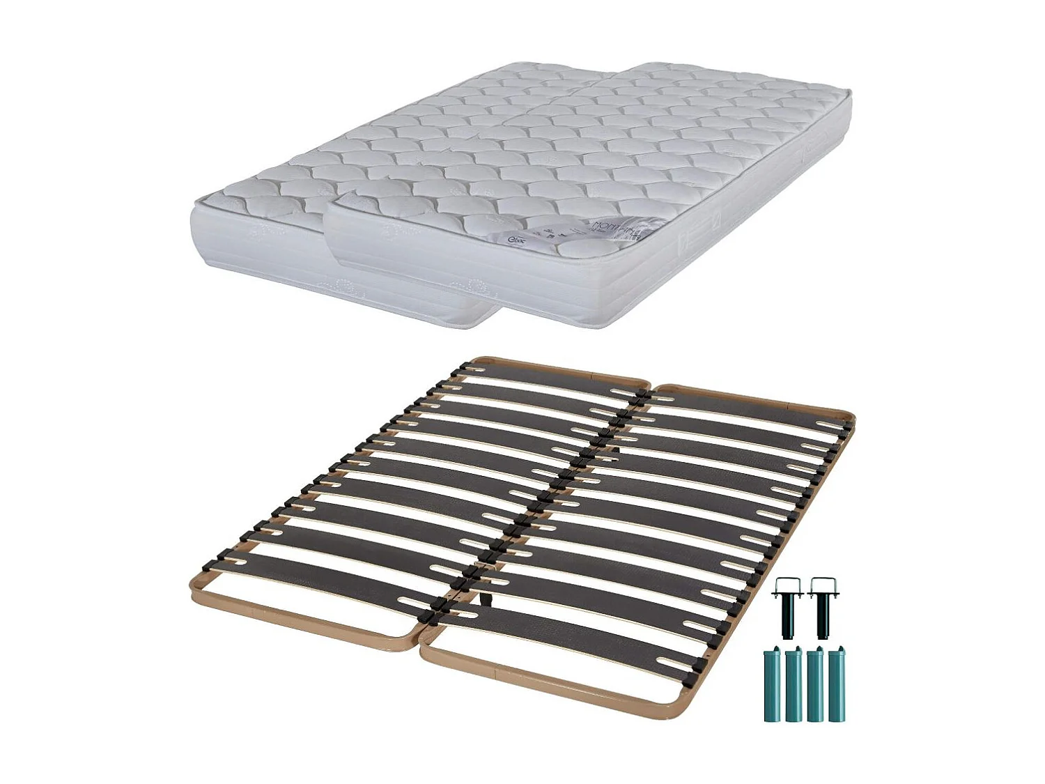 Matelas mousse + Sommier C310 2x90x190 Montana - Hauteur 18 cm - Soutien équilibré