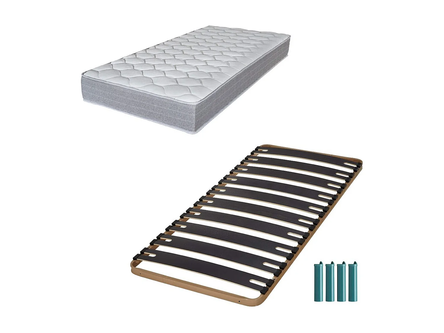 Matelas mousse + Sommier métal C310 90x190 Madere - Hauteur 24 cm - Soutien ferme