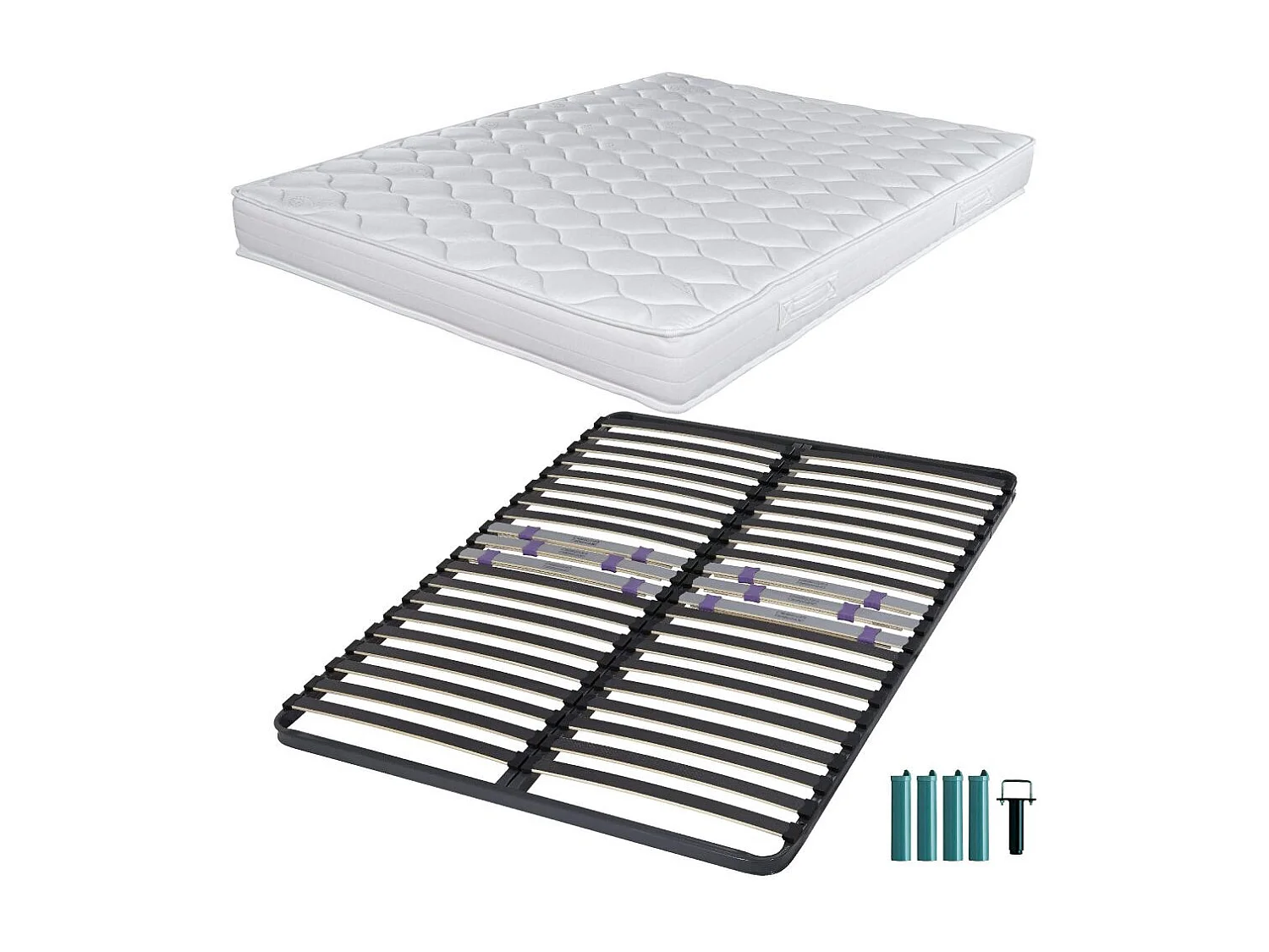 Matelas mousse + Sommier C223 140x190 Montana - Hauteur 18 cm - Soutien équilibré