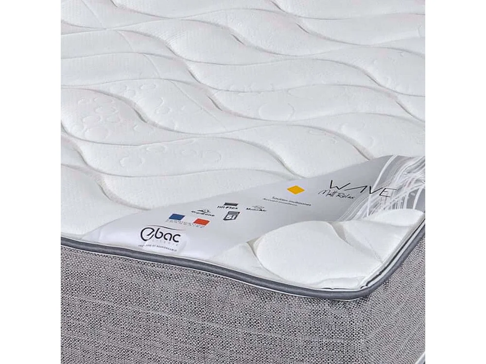 Matelas mousse + Sommier métal C310 90x190 Wave - Hauteur 19 cm - Soutien ferme