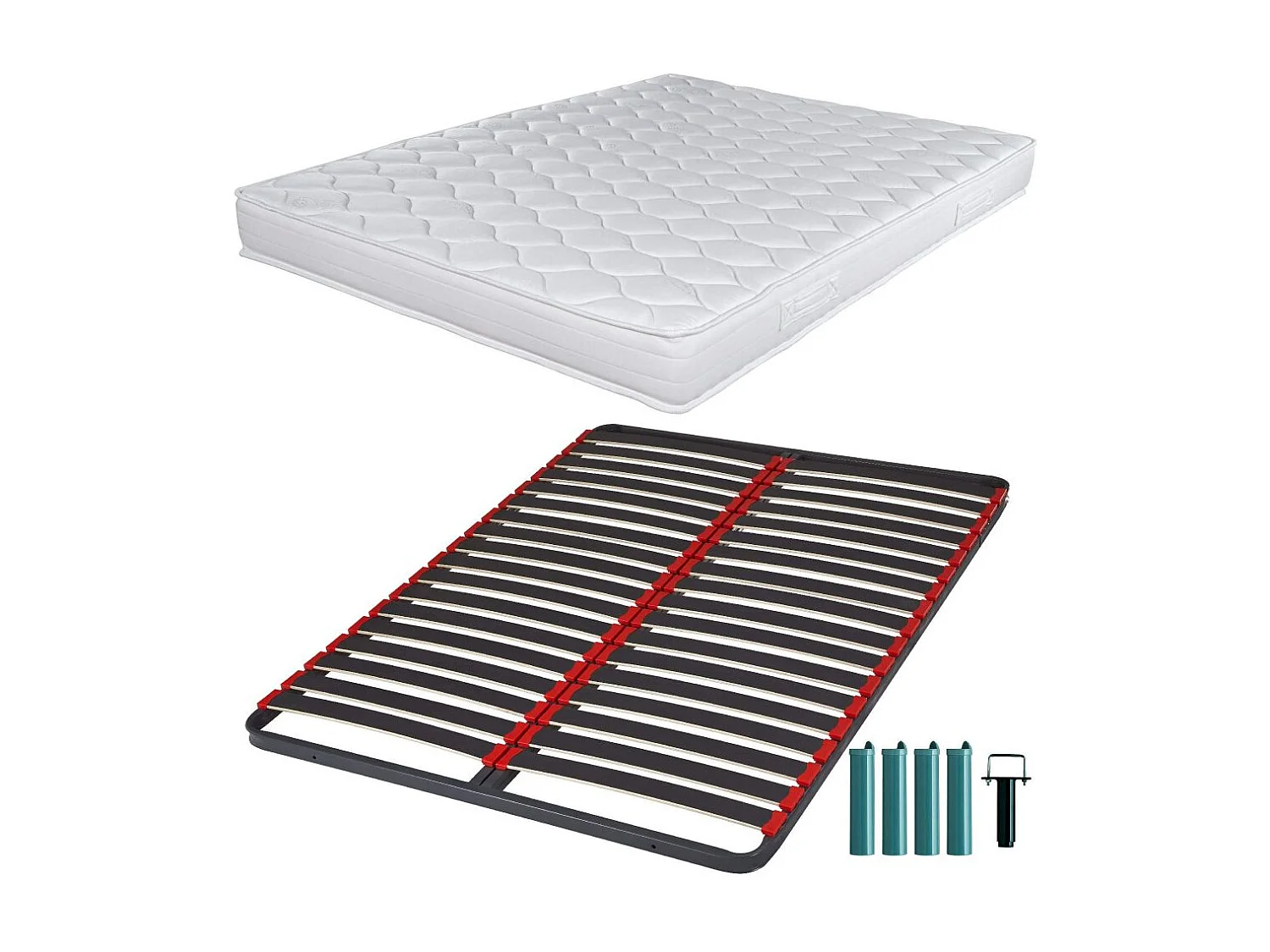 Matelas mousse + Sommier C39 140x200 Montana - Hauteur 18 cm - Soutien équilibré