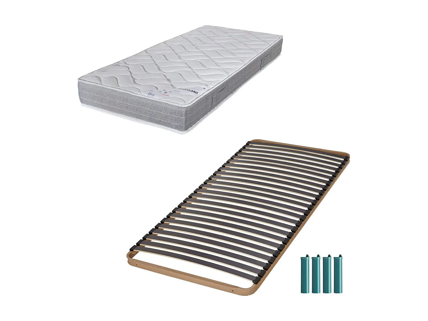 Matelas mousse + Sommier métal C224 80x190 Maryland - Hauteur 20 cm - Soutien ferme