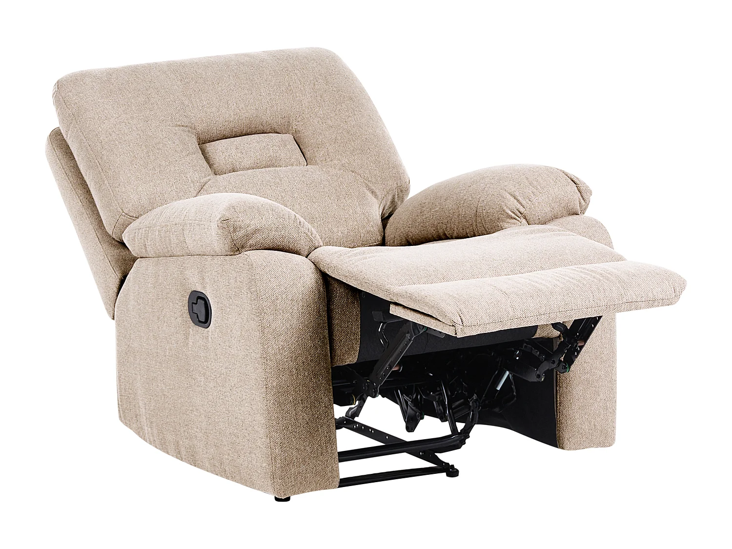 Fauteuil inclinable BERGEN Repose-pieds inclus Tissu Beige