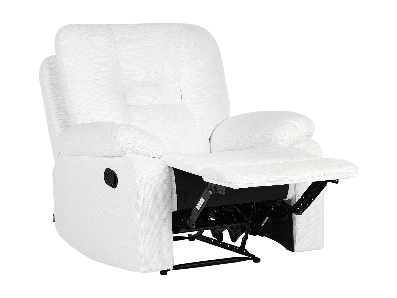 Fauteuil inclinable BERGEN Repose-pieds inclus Tissu Blanc