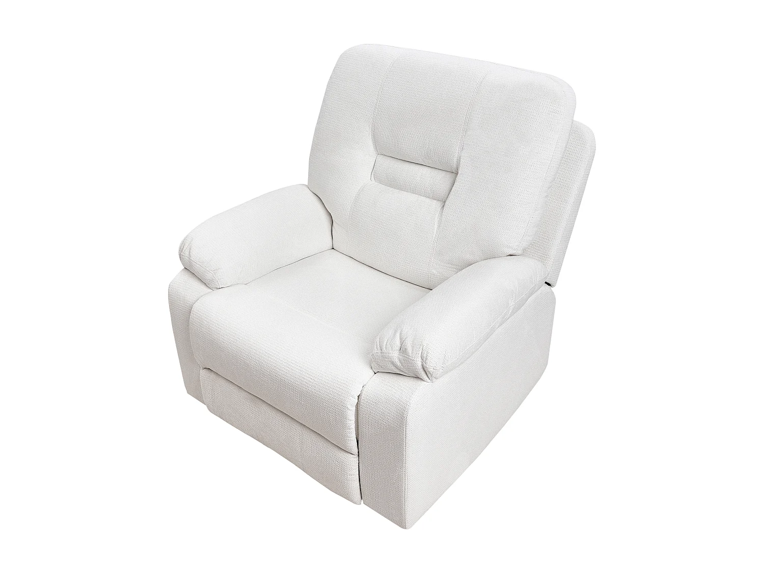 Fauteuil inclinable BERGEN Repose-pieds inclus Tissu Blanc