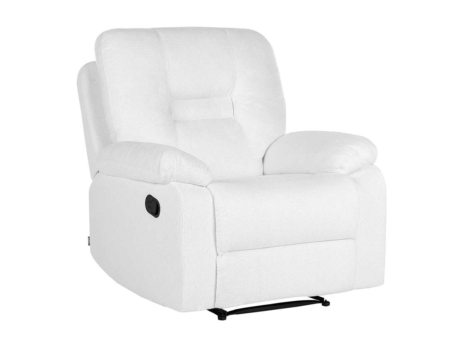 Fauteuil inclinable BERGEN Repose-pieds inclus Tissu Blanc