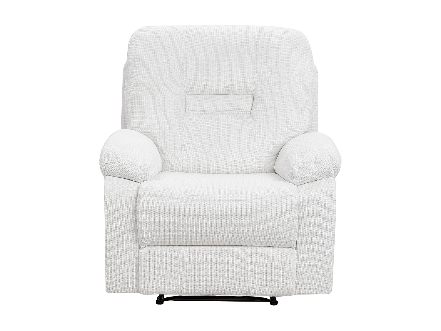 Fauteuil inclinable BERGEN Repose-pieds inclus Tissu Blanc