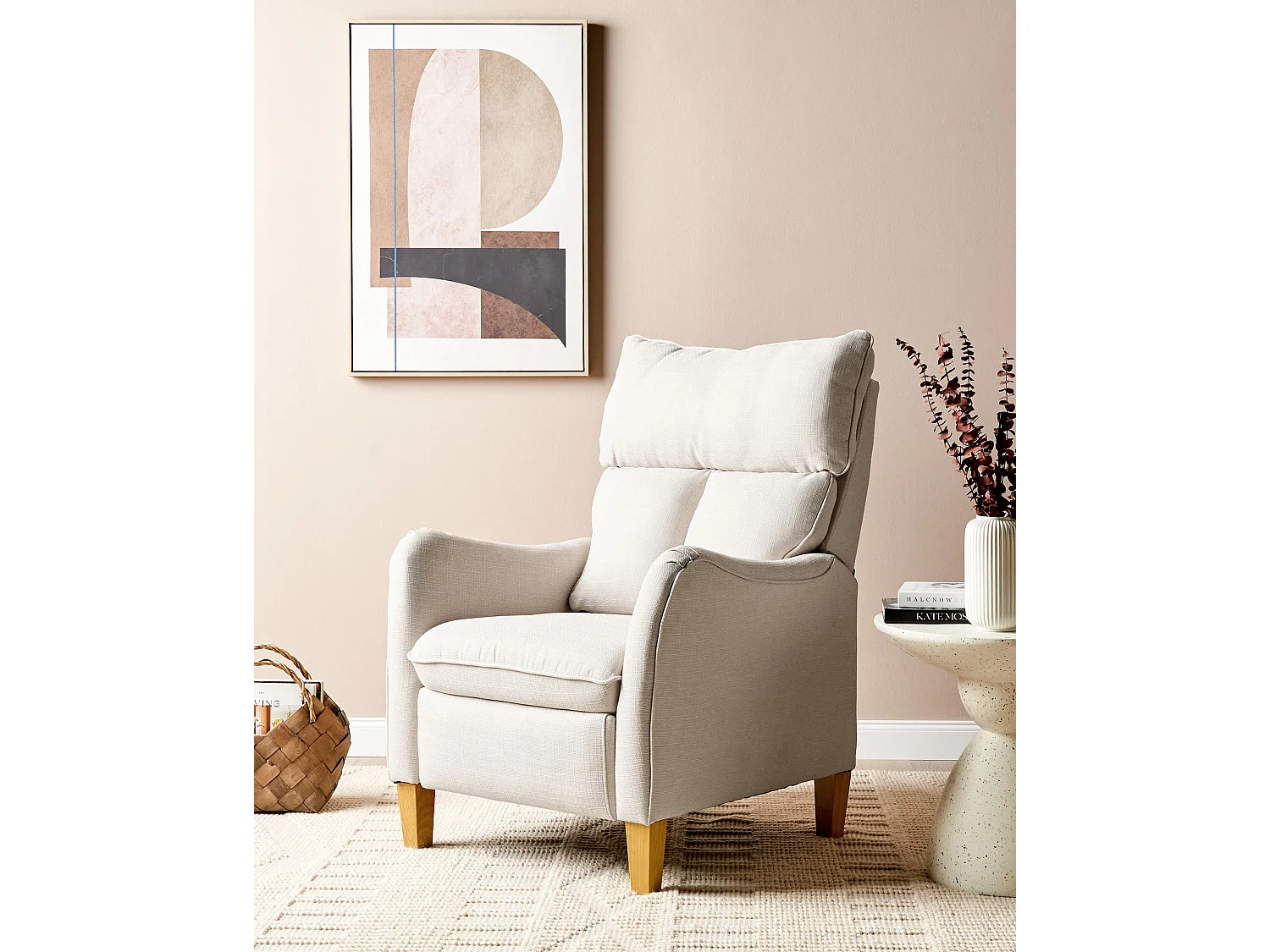 Fauteuil inclinable ROYSTON Tissu Beige
